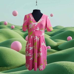 Lilly Pulitzer Vibrant Pink and White Floral Dress